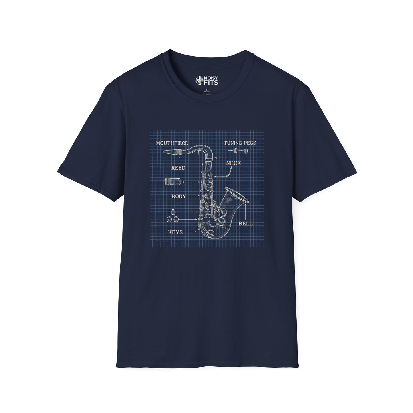 Saxophone Blueprint T-Shirt