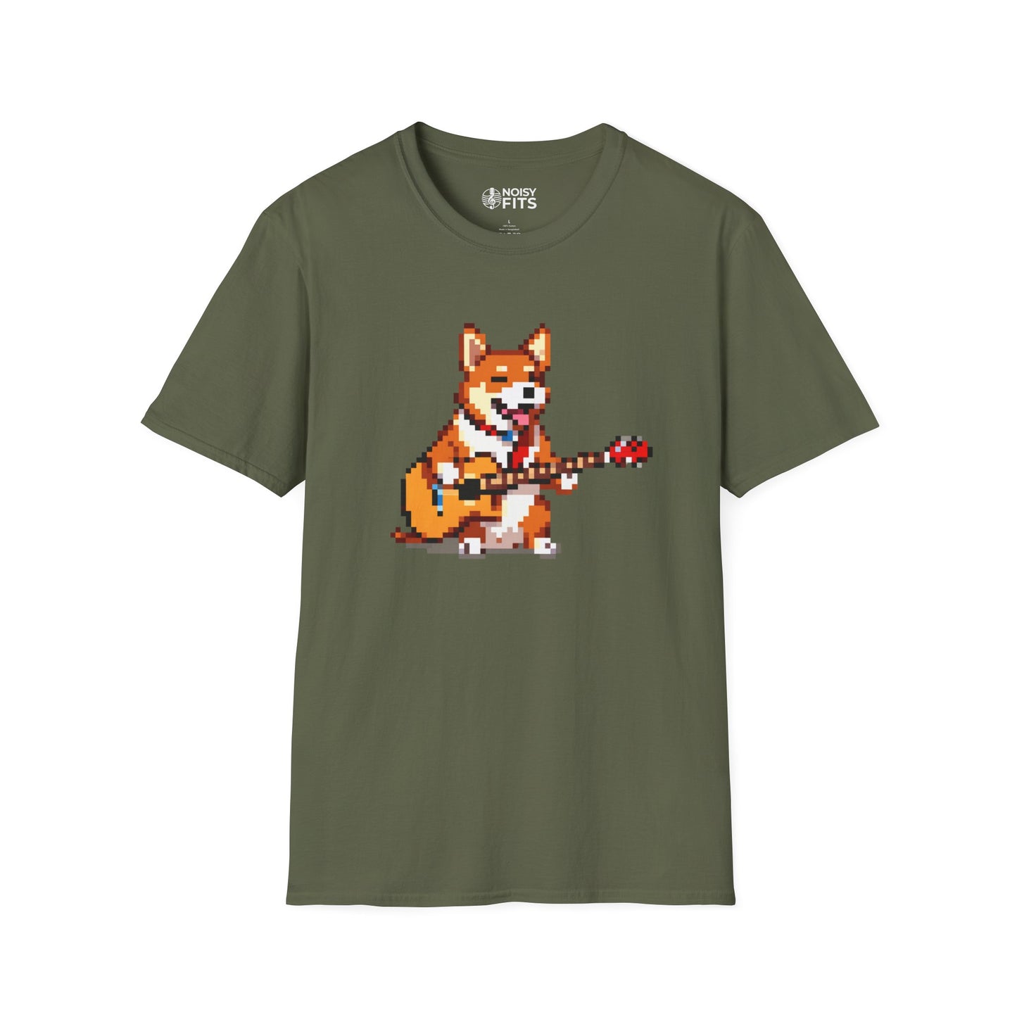 Pixelated Guitar Dog T-Shirt