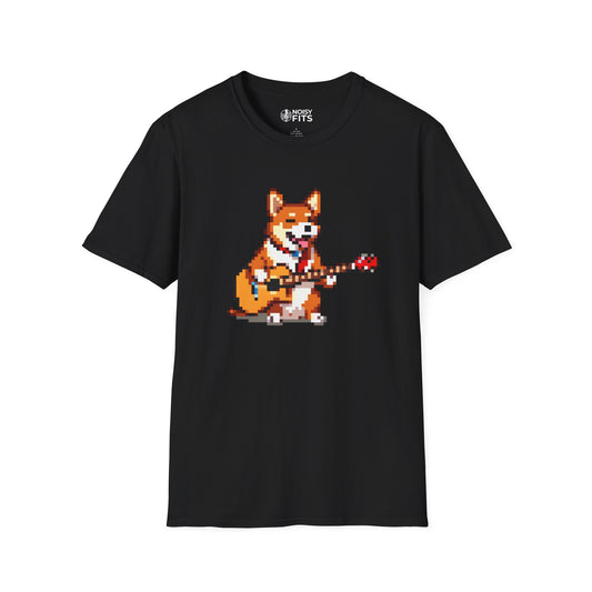 Pixelated Guitar Dog T-Shirt